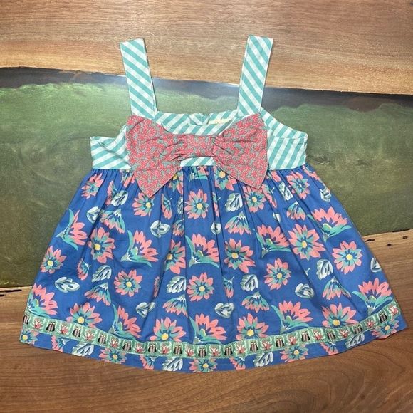 Matilda Jane Other - 𝅺matilda Jane Stripe Flowers Bow Tunic EUC